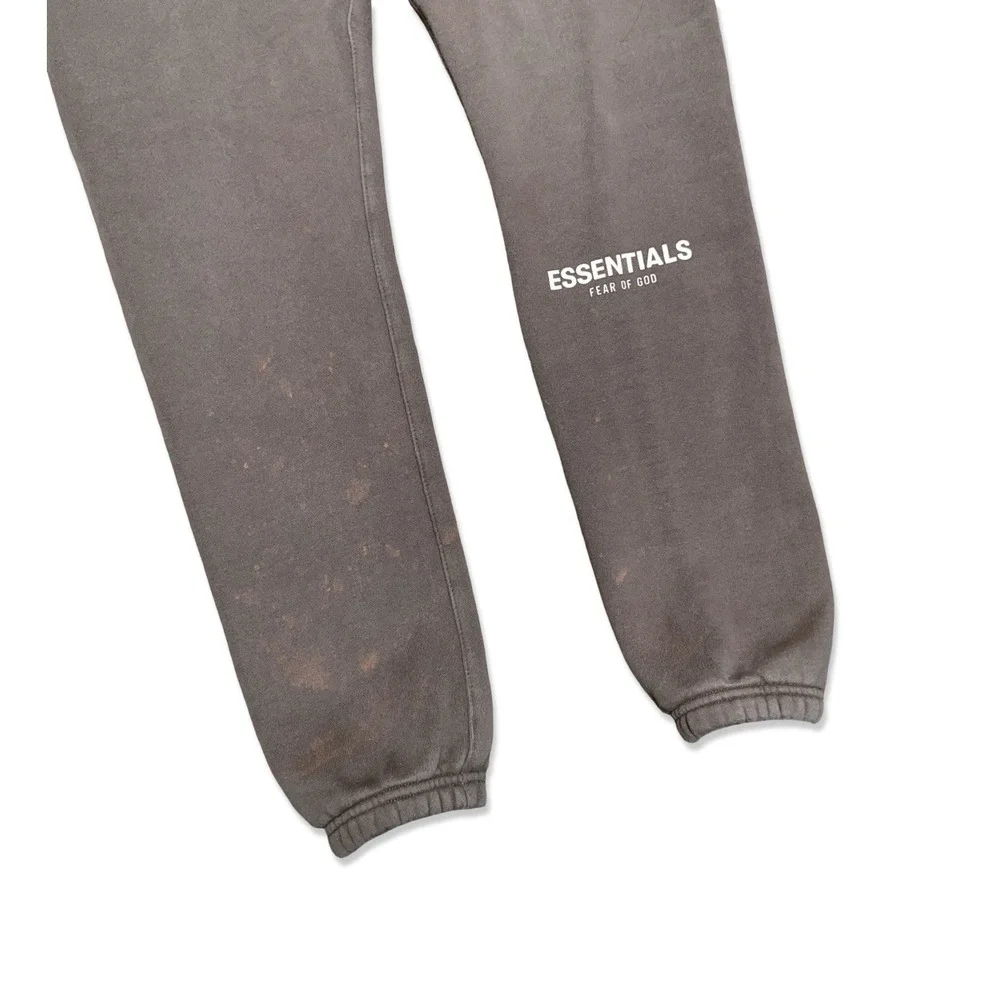 Fear of God Essentials Sweatpants XS Brown Fleece Logo Joggers Drawstring